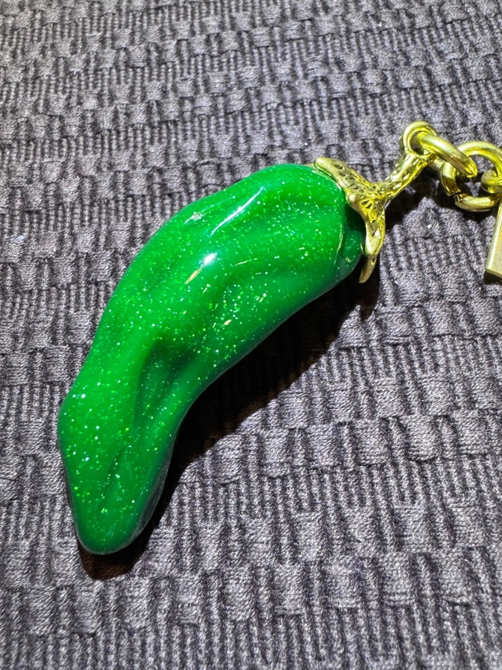 Green Chili Pepper Keychain Bag Charm